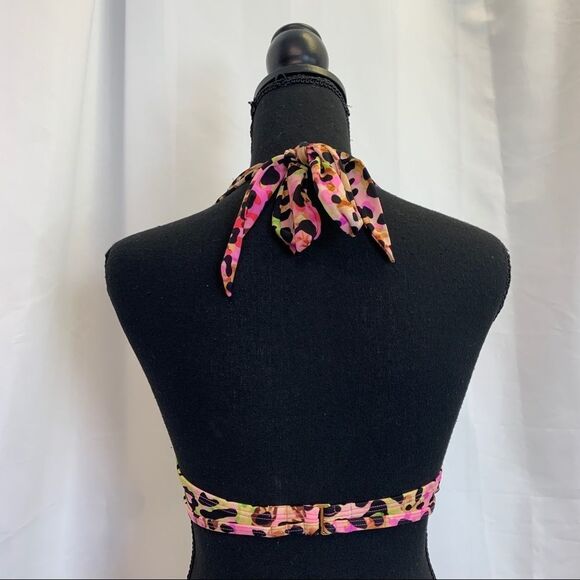 Victorias secret pink animal leopard cheetah print bikini top Sz S - Picture 9 of 12